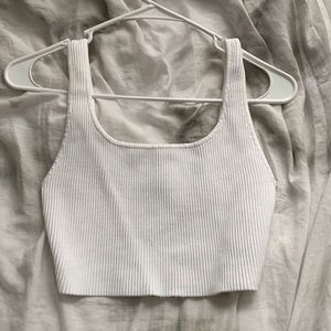 babaton sculpt knit square neck cropped tank